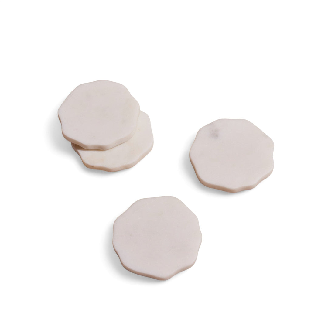 Flor Marble Coasters | Set of 4 | Organic Shaped | Handcrafted in India | Meso Goods