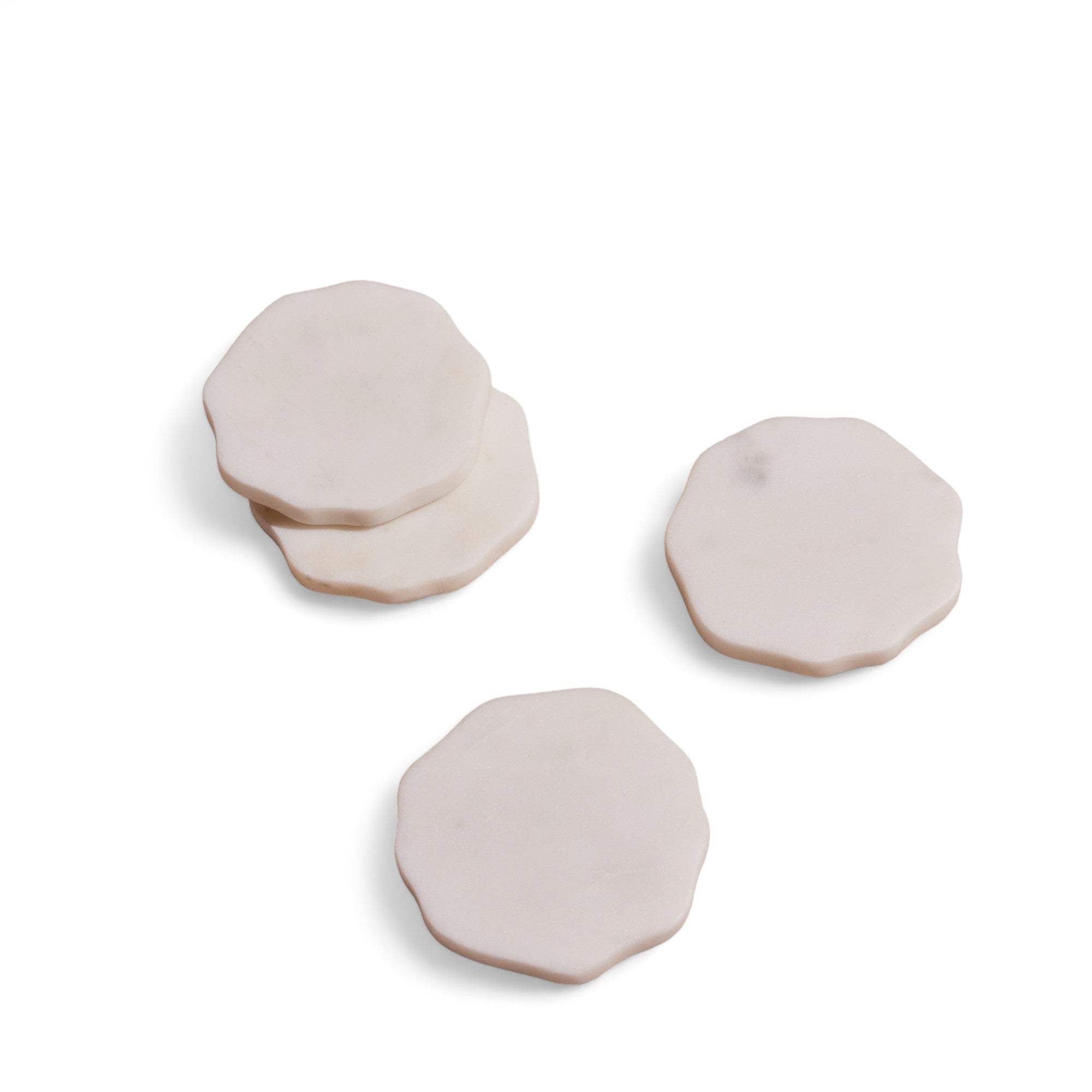 Flor Marble Coasters | Set of 4 | Organic Shaped | Handcrafted in India | Meso Goods