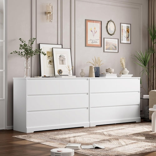 White Six Drawer Dresser For Bedroom Storage Solutions