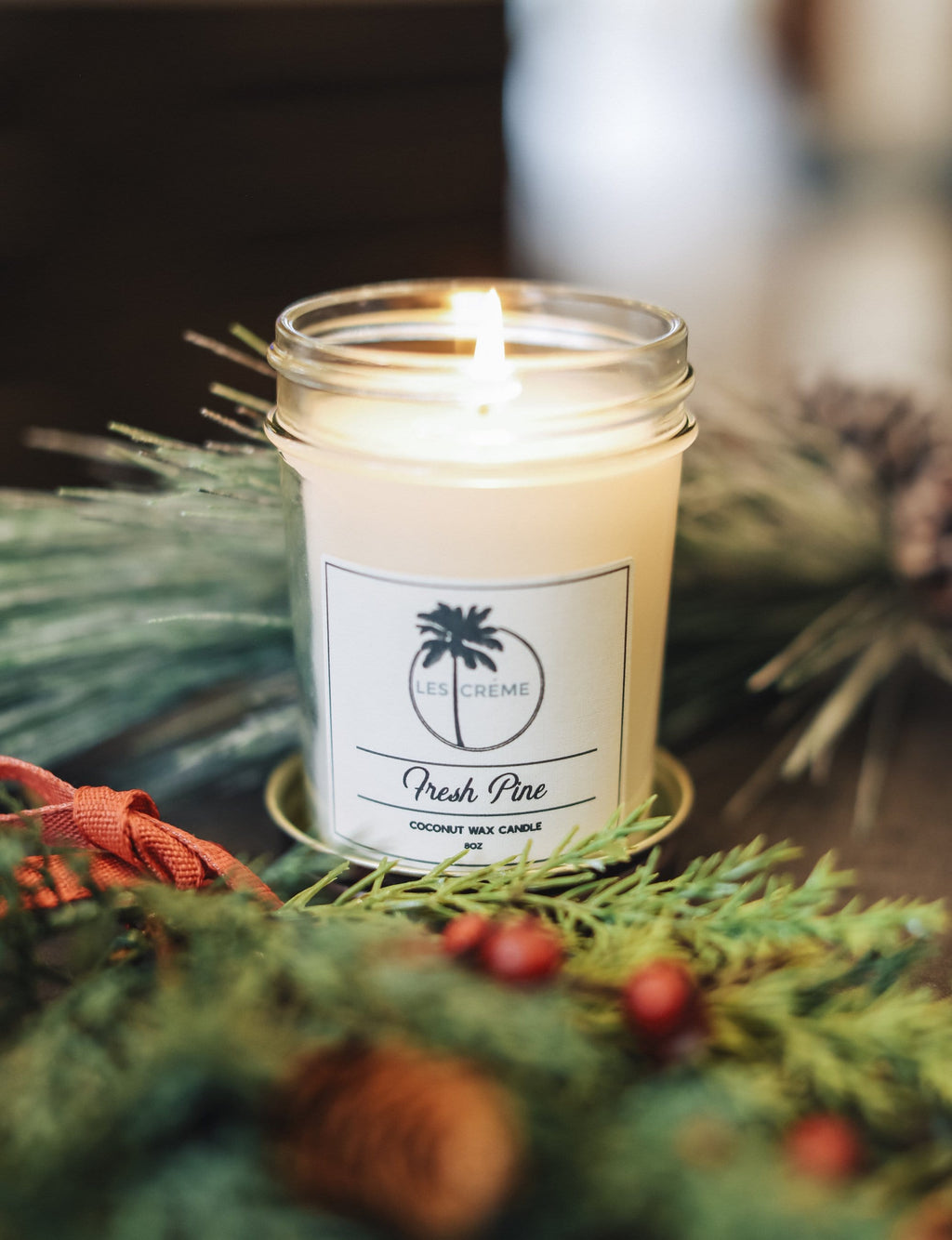 Fresh Pine | 100% Botanical All Natural Coconut Wax Candle | Toxin-Free | Vegan | Cotton Wick | Les Crème