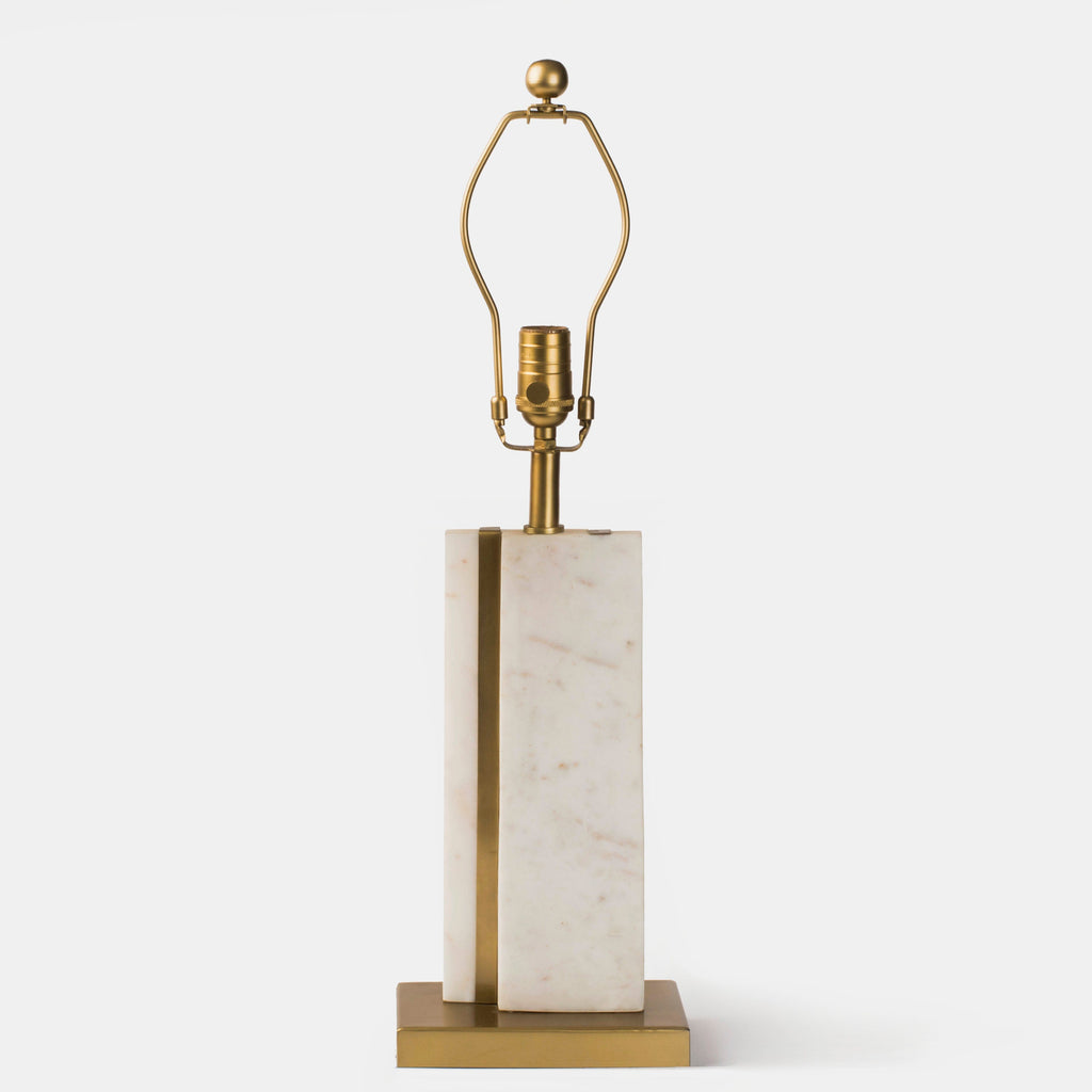 Marble Lamp Stand – Sculptural Brass & Iron Accent