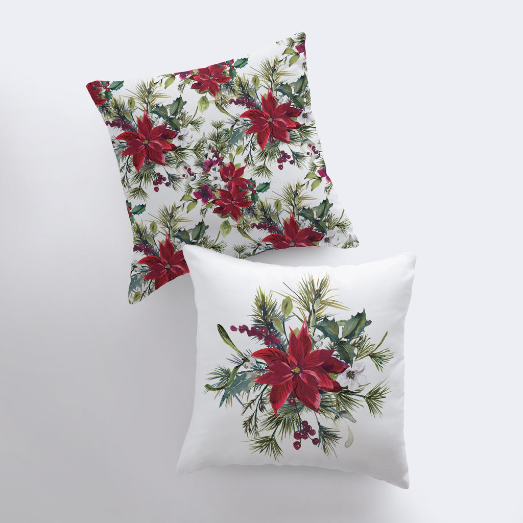 Christmas Poinsettia Pillow