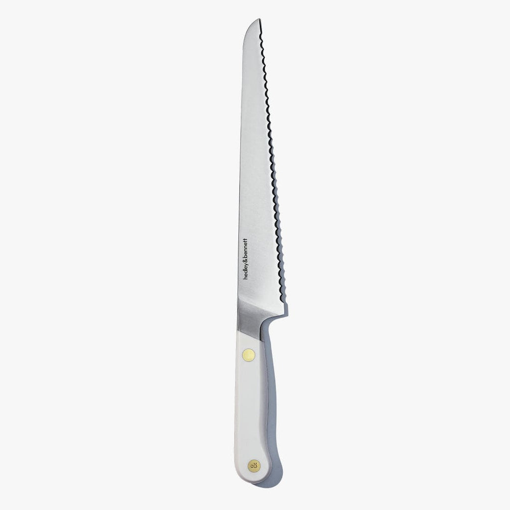 Bread Knife | Serrated Edge | Angled Handle | Miso | Capri Blue | Caviar Black | Shiso Green | Enoki White | H&B | Powered by People