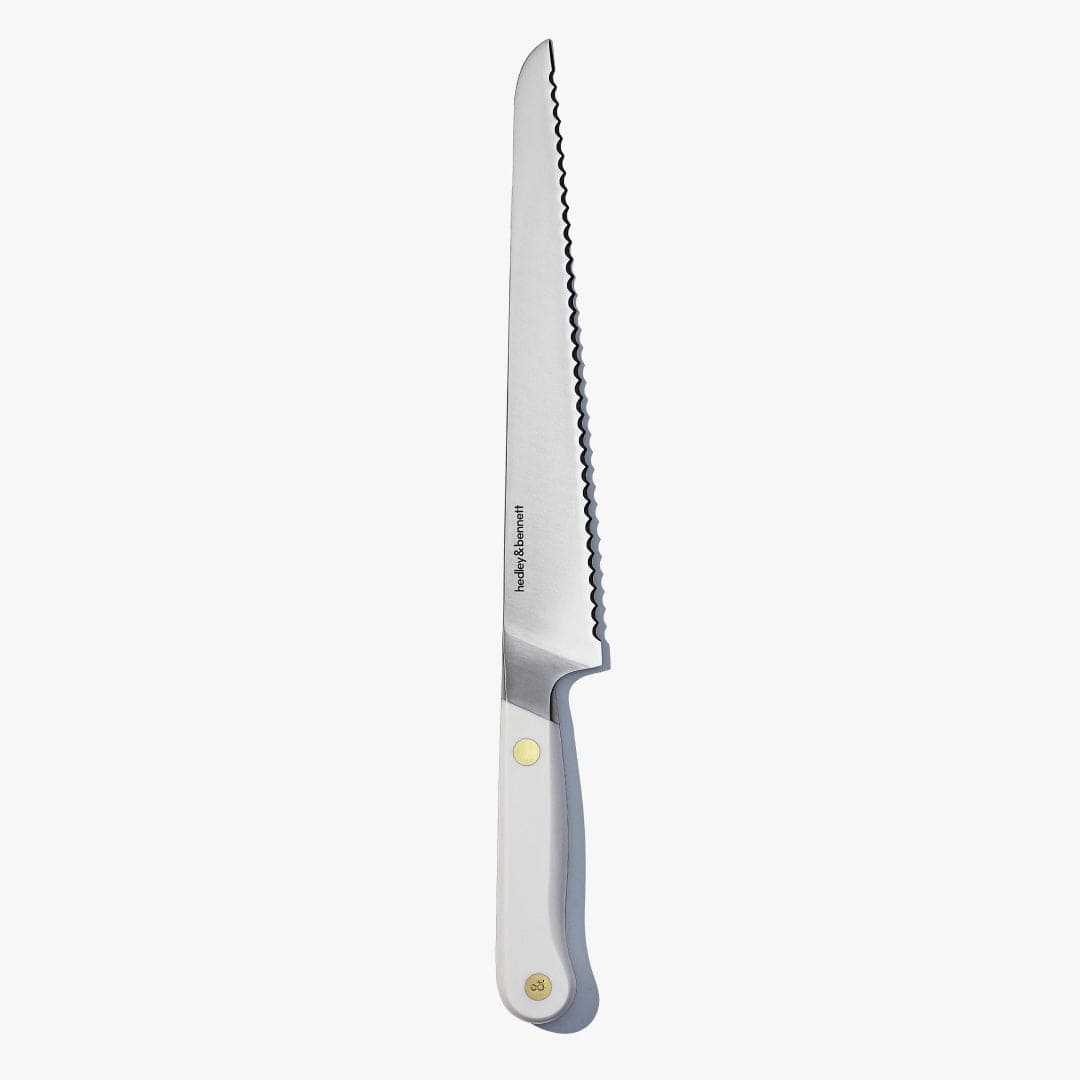 Bread Knife | Serrated Edge | Angled Handle | Miso | Capri Blue | Caviar Black | Shiso Green | Enoki White | H&B | Powered by People