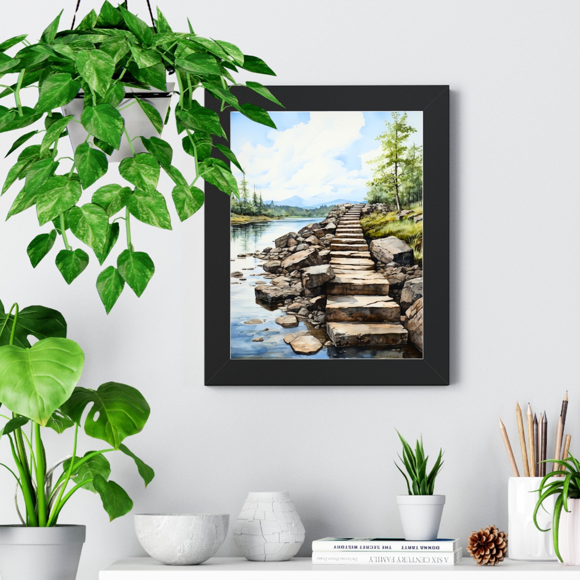 Wall Decor Giclee Poster Art Print - Rustic Stepping Stone Inspiration
