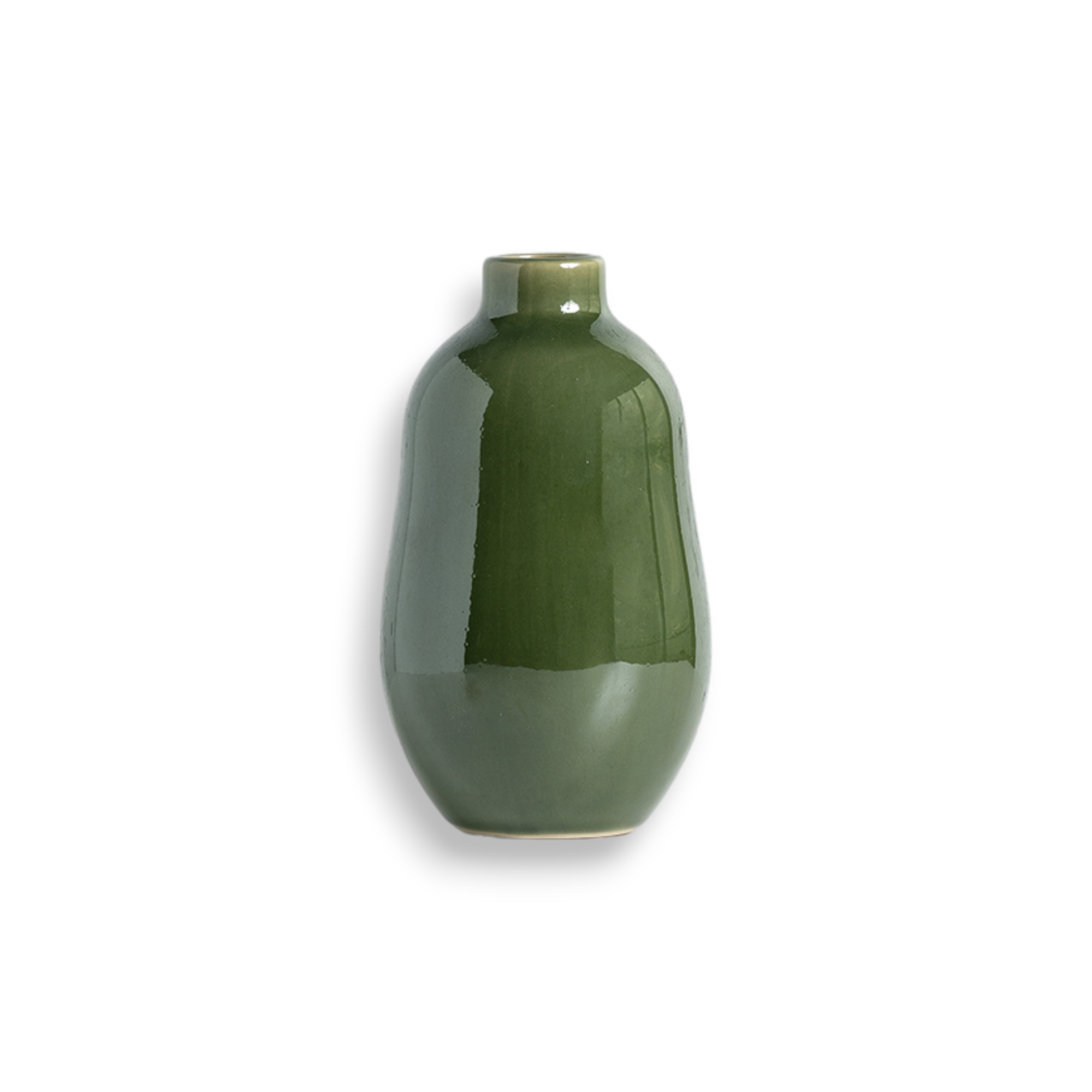 Stoneware Vase | Handmade in Tunisia | Toxic-Free | Glossy Green, White & Black