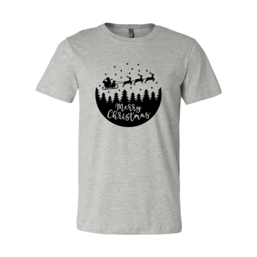 Merry Christmas Scene With Santa T-Shirt – Unisex | 7 Colors | XS–4XL