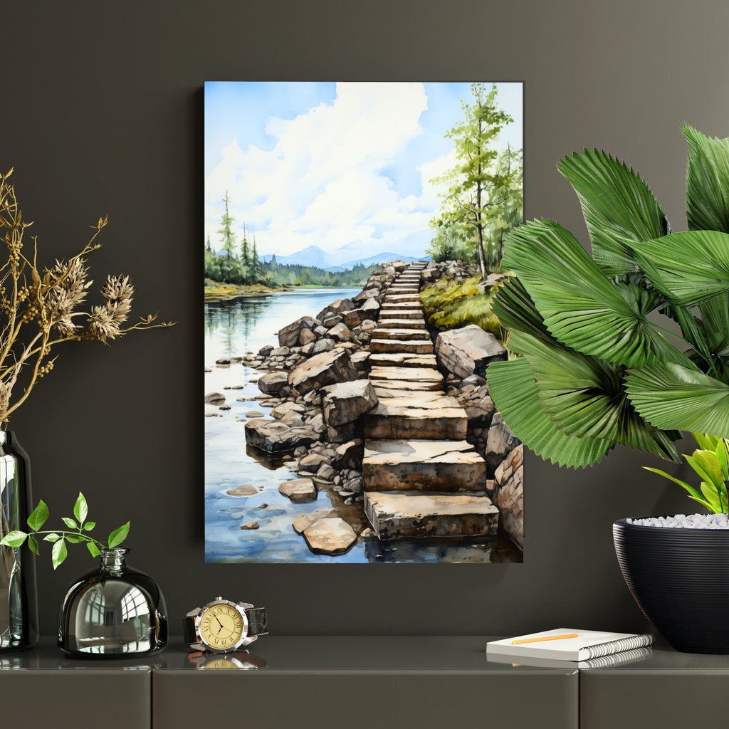 Wall Decor Giclee Poster Art Print - Rustic Stepping Stone Inspiration