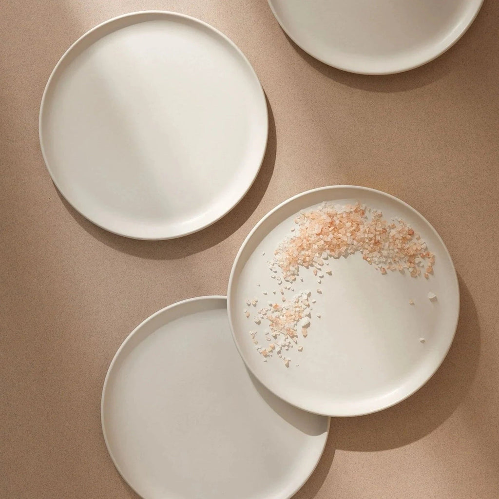 Tunisian 12-Piece Stoneware Dinnerware Set | Service for 4 | Dinner Plate 11.2" | Side Plate 9.4" | Bowl 5.5" | Handmade | Gharyan Stoneware | Powered by People