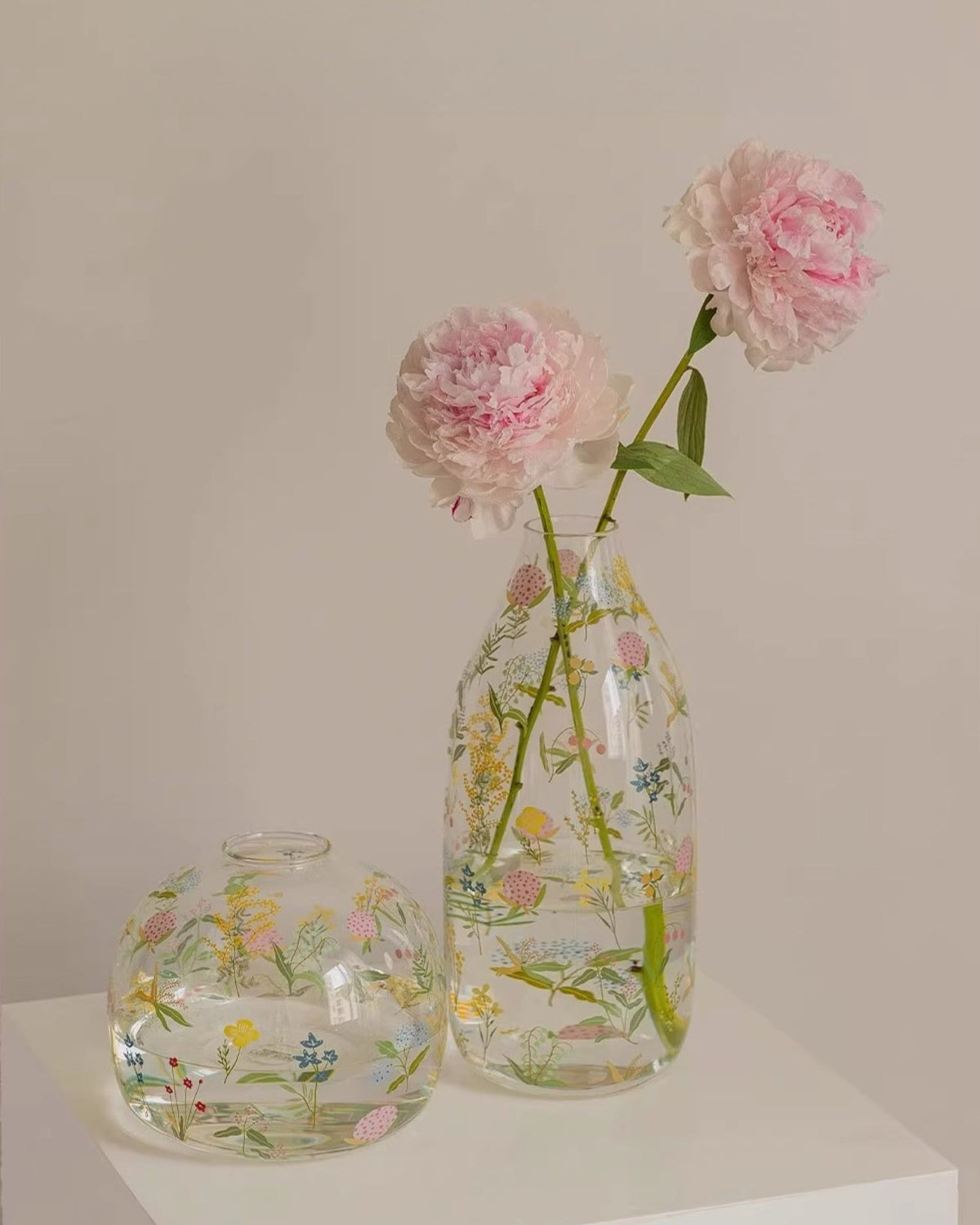 Transparent Glass Flower Vase