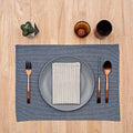 Rustic Placemats | Blue | Set of 4 | Upcycled Denim & Cotton | 14"x19"