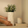Santo Alabaster Tall Vase – Hand-Sculpted Natural Stone