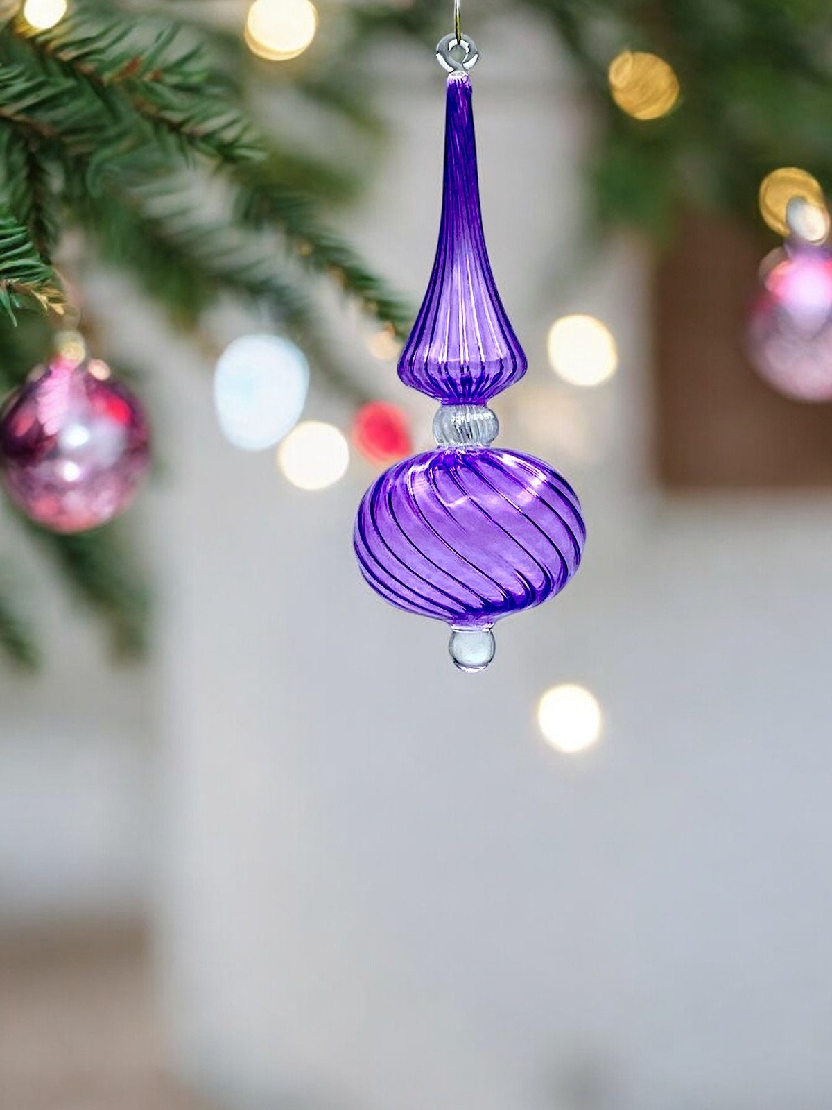 Stunning Purple Christmas Ornaments - Handcrafted Tree Decor - Festive