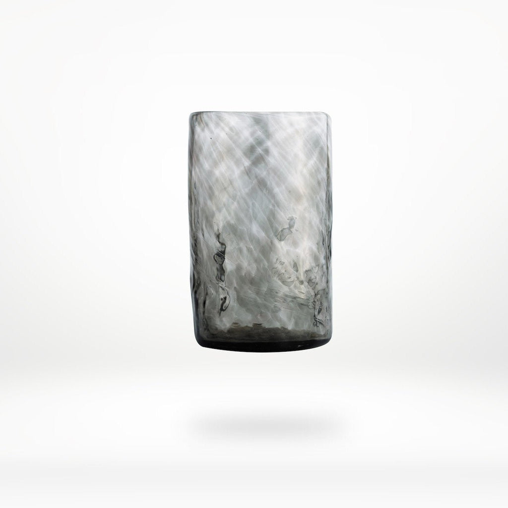 Large Tumbler | Set of 6 | Hand-Blown Recycled Glass | Oaxaca Mexico | 12 oz | Smoke | Clear | Amber | Powered by People