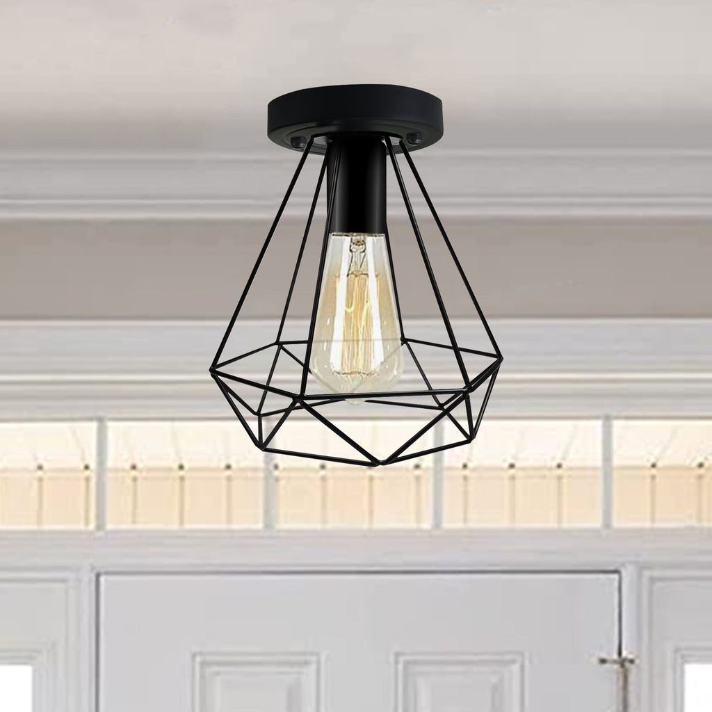 Industrial Black Wire Light Shade ceiling flush Lighting~1002