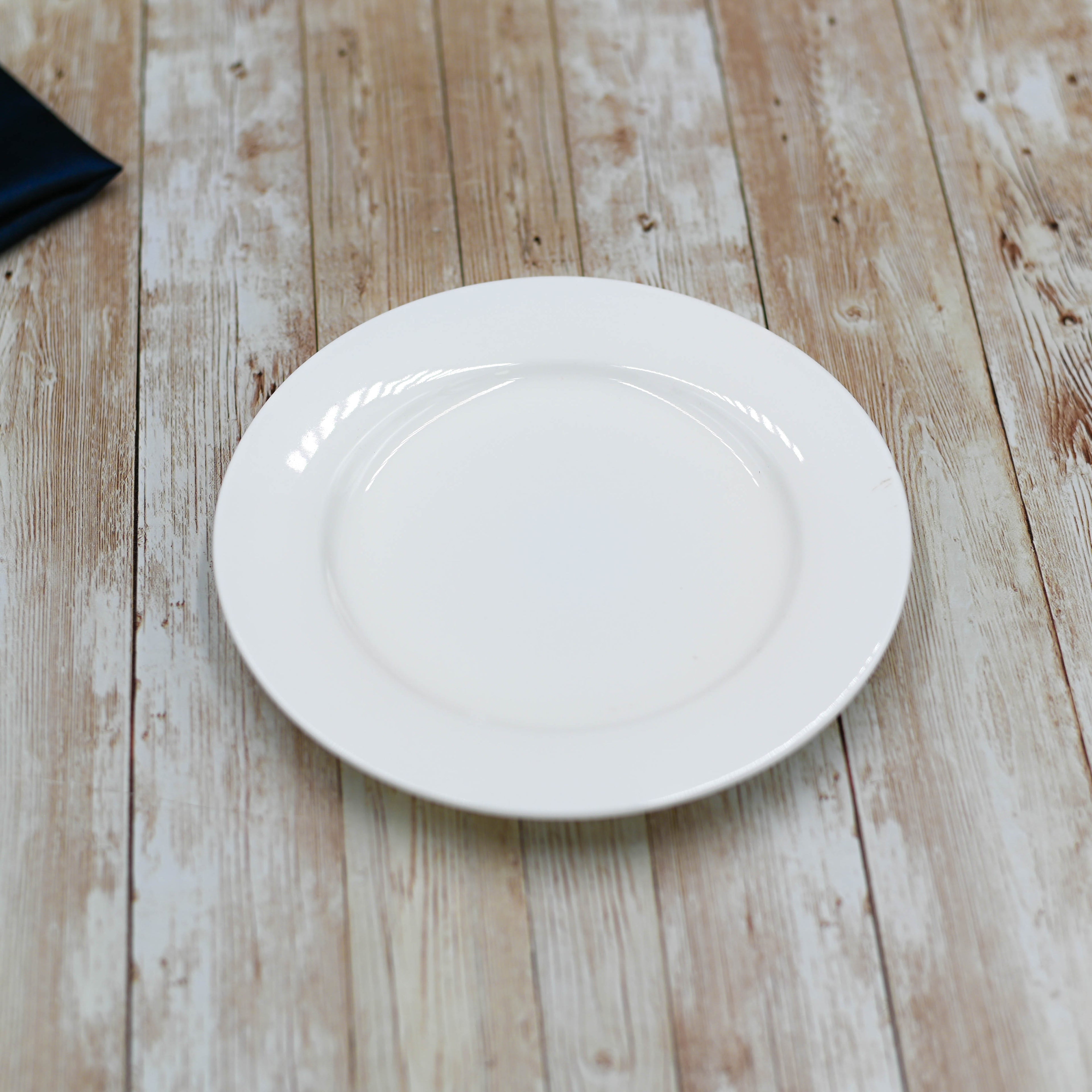 White Fine Porcelain Dessert Plate | 7" | Rolled Rim | Made in England | Wilmax