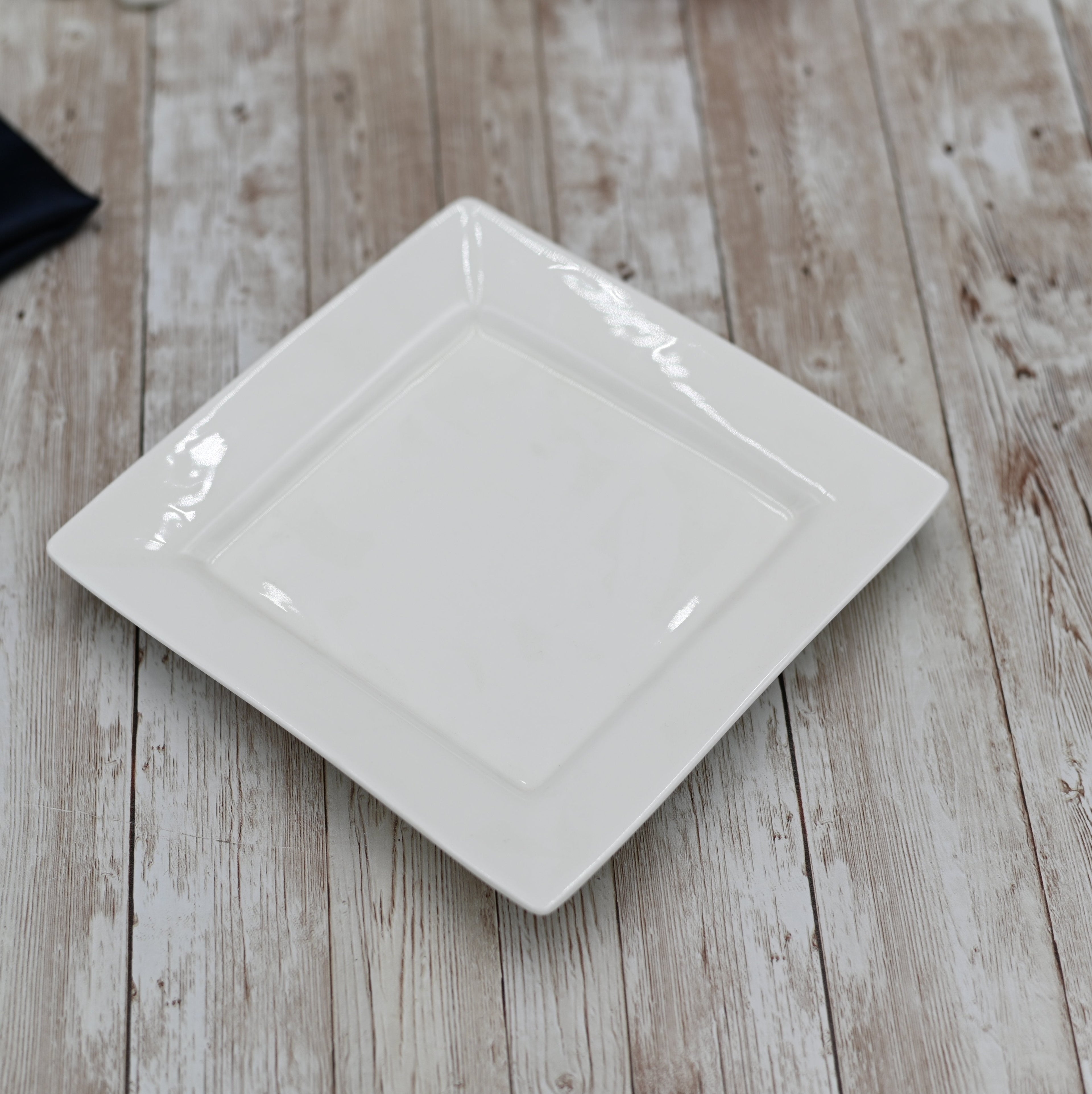 White Fine Porcelain Square Dinner Plate | 10" x 10" | Made in England | Wilmax