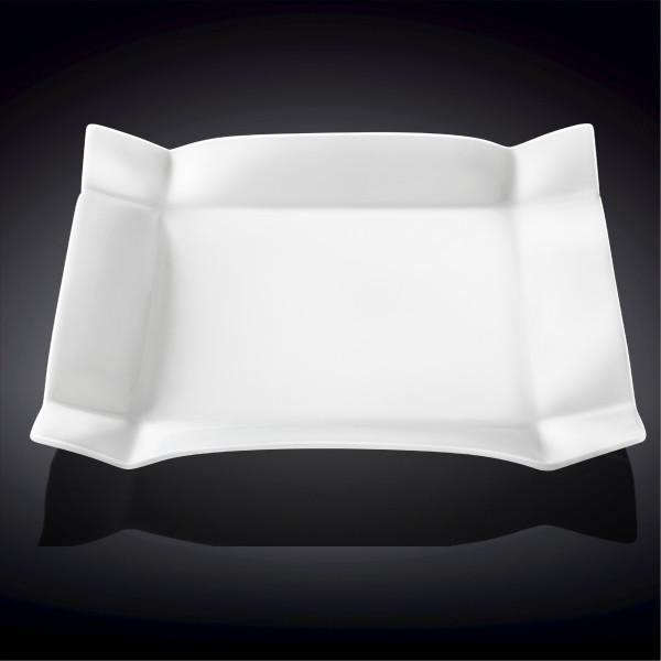 White Square Fine Porcelain Platter | 14" x 14" | Rolled Rim | Hand-Glazed | Oven Dishwasher Safe | Fully Vitrified | WILMAX