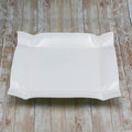 White Square Fine Porcelain Platter | 14" x 14" | Rolled Rim | Hand-Glazed | Oven Dishwasher Safe | Fully Vitrified | WILMAX