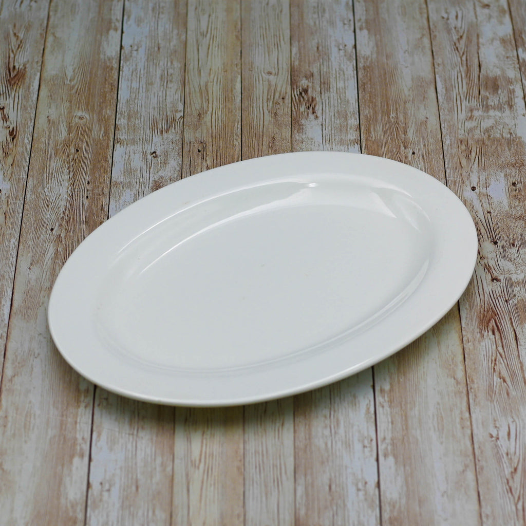 White Fine Porcelain Oval Serving Platter | 16" | Made in England | Wilmax