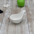 White Fine Porcelain Snack Dish with Handle | 5" | 3 Fl Oz | Made in England | Wilmax