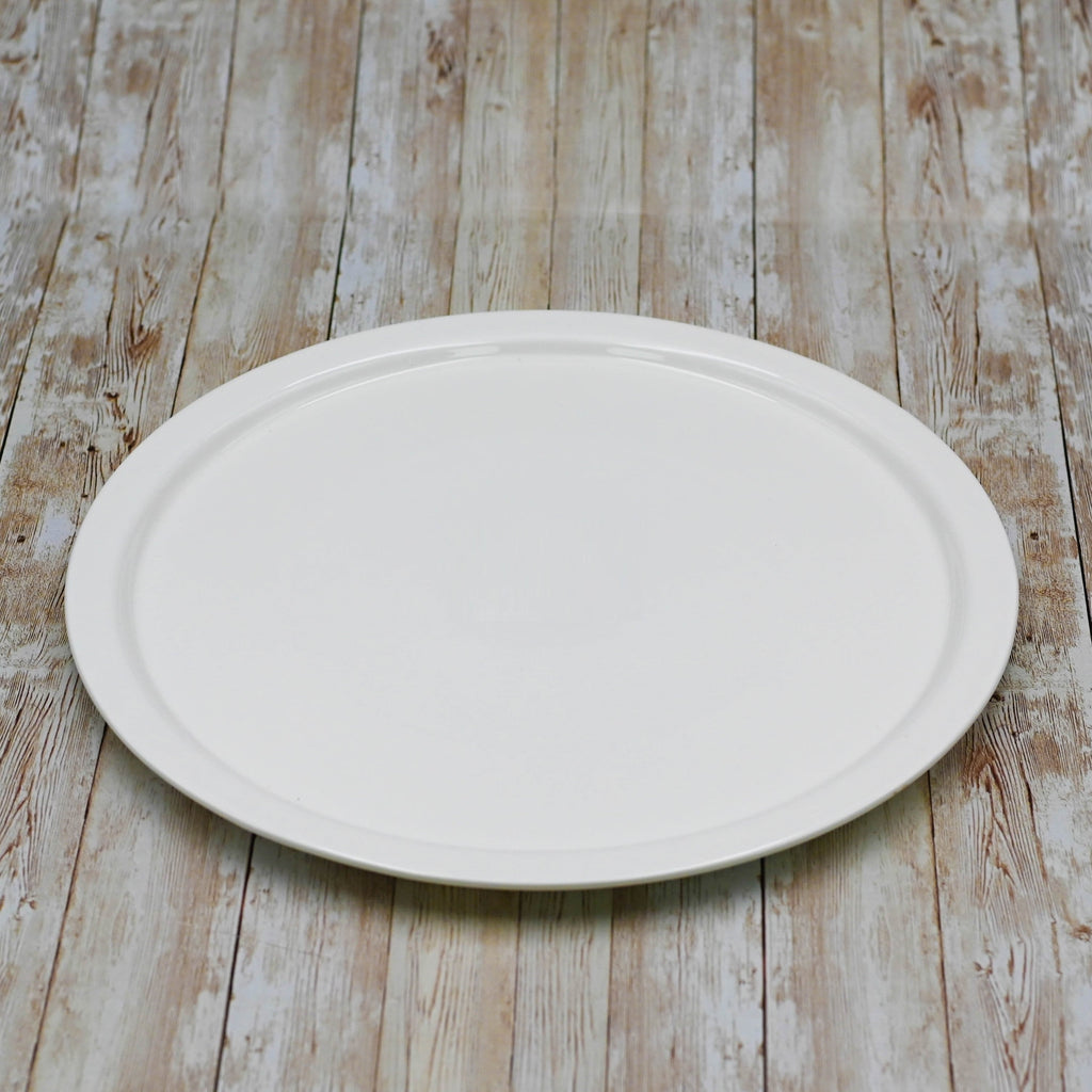 White Personal Pizza Plate 14" | Fine Porcelain | Oven Safe to 572°F | Chip-Resistant | WILMAX