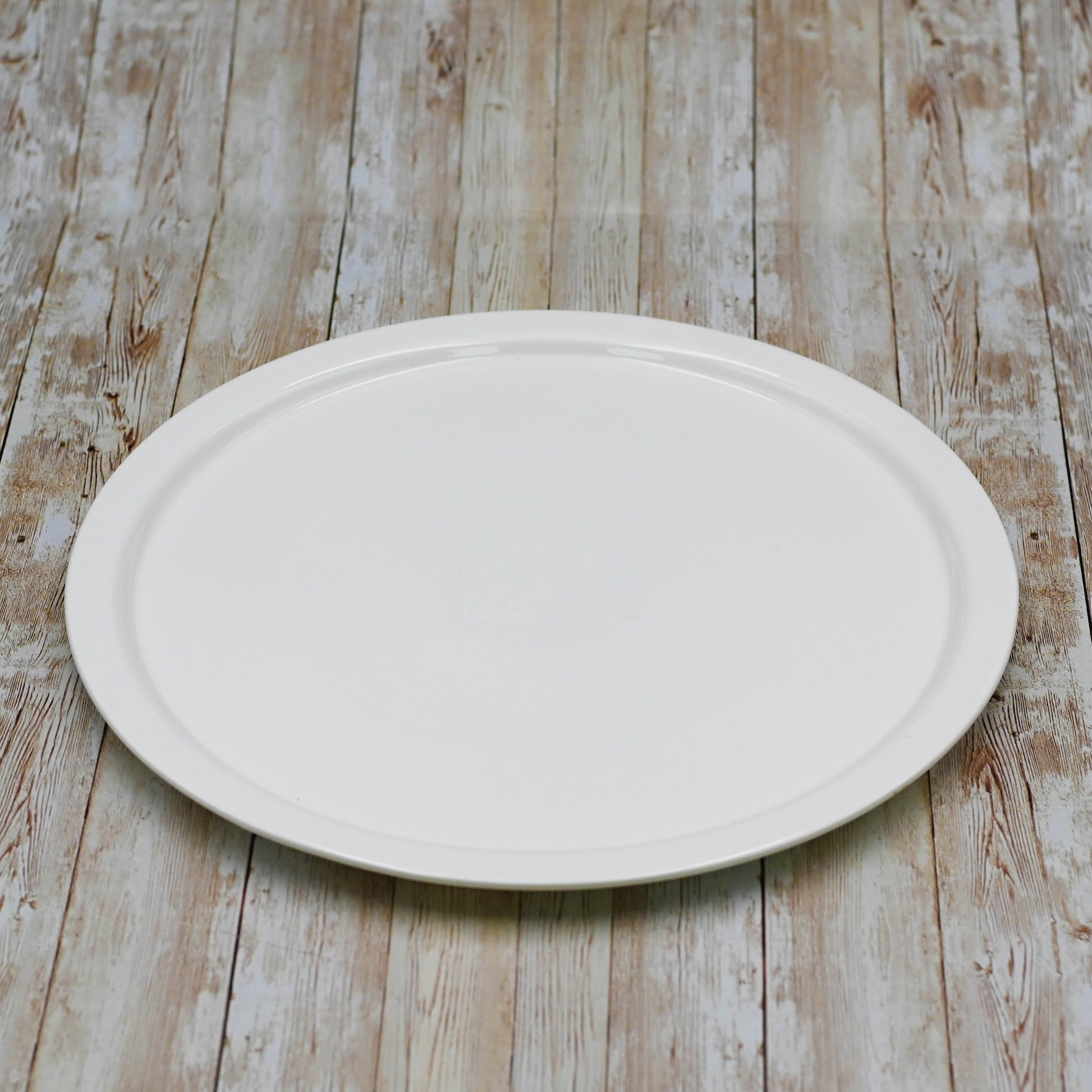 White Personal Pizza Plate 14" | Fine Porcelain | Oven Safe to 572°F | Chip-Resistant | WILMAX