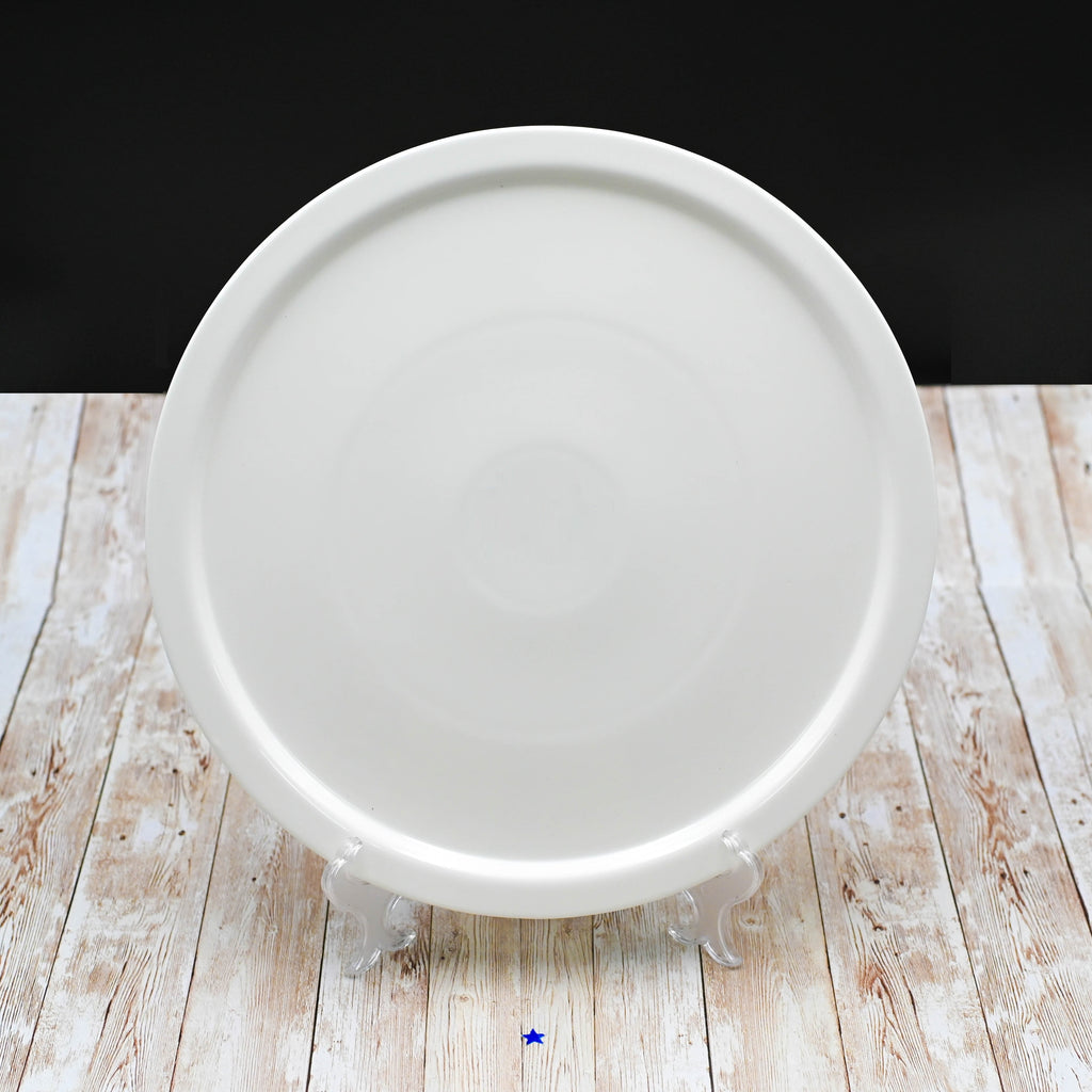 White Personal Pizza Plate 14" | Fine Porcelain | Oven Safe to 572°F | Chip-Resistant | WILMAX
