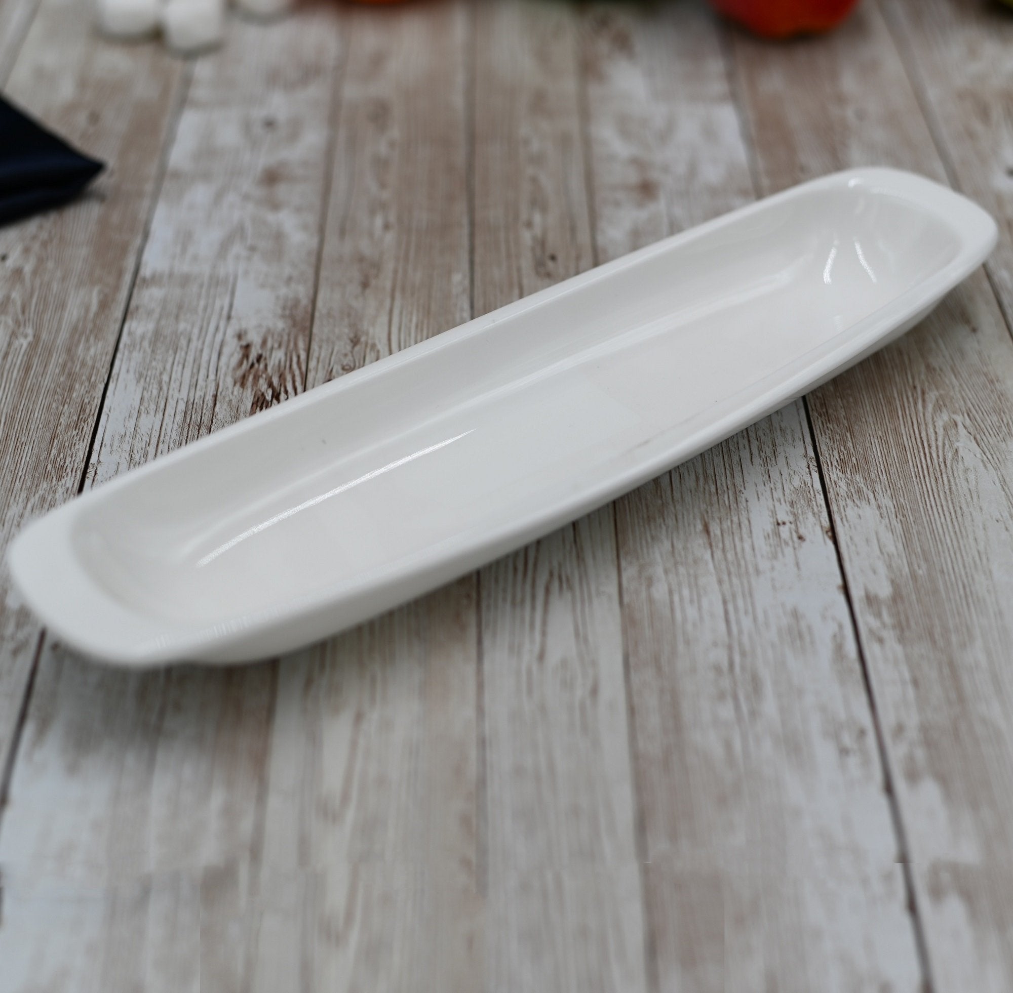 White Fine Porcelain Celery Tray | 11" | Rectangular | Rolled Rim | Oven & Dishwasher Safe | Hand-Glazed | WILMAX