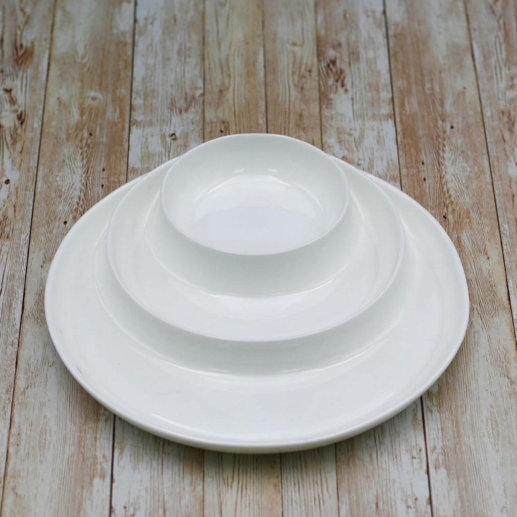 White Fine Porcelain 3-Compartment Divided Dish | 10" | Made in England | Wilmax