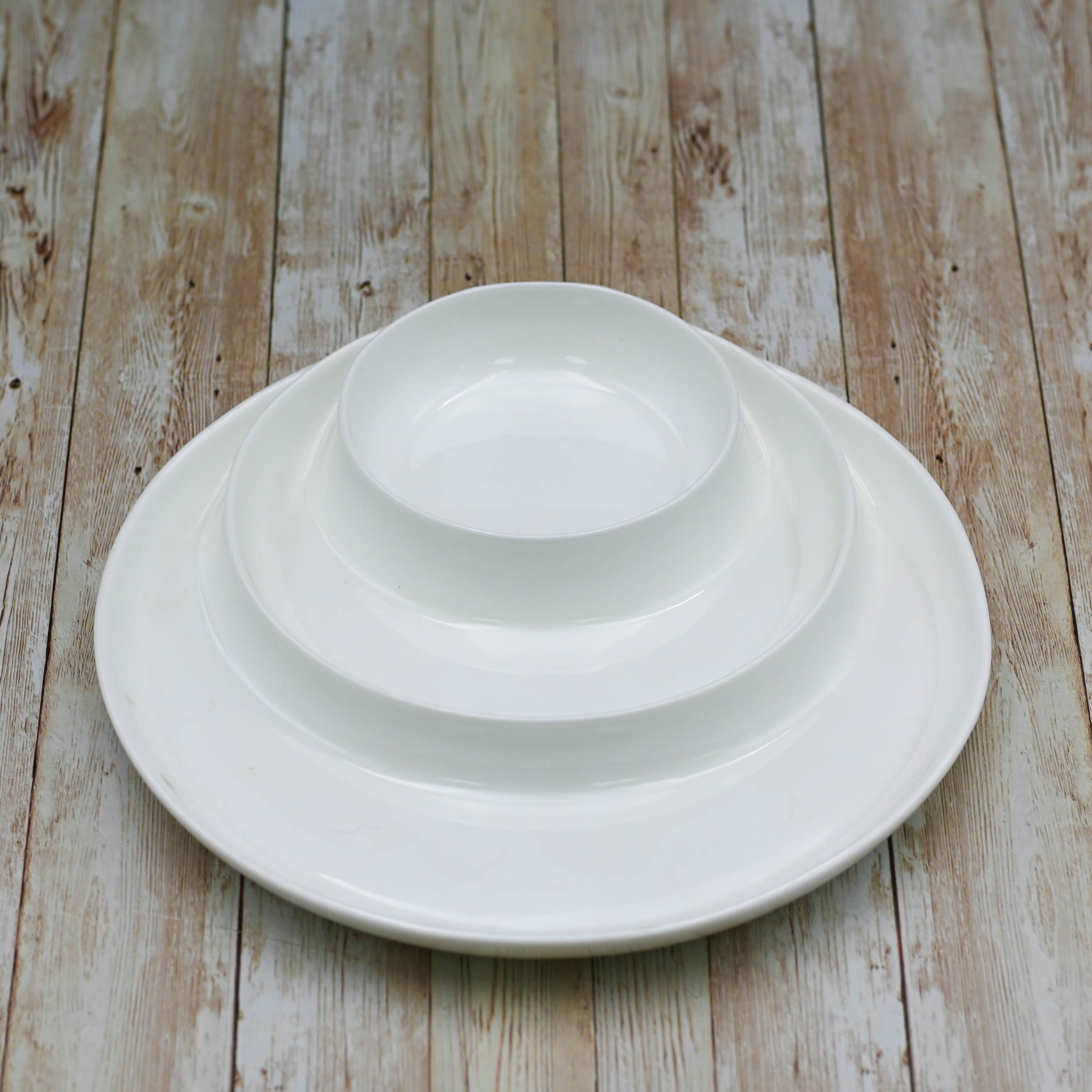 White Fine Porcelain 3-Compartment Divided Dish | 10" | Made in England | Wilmax