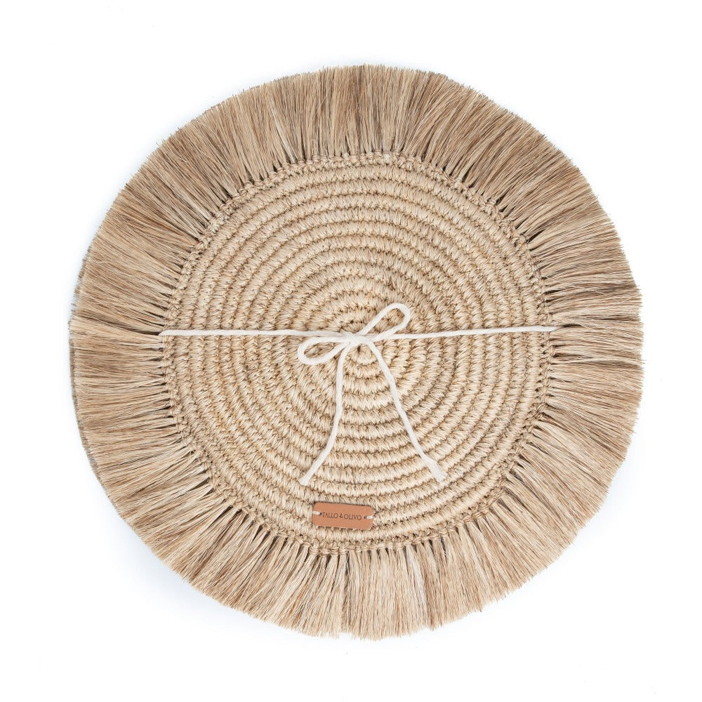Colombian Fringes Placemat | Set of 4 | 14.5" Round | Handwoven | Skilled Artisans | Tallo de Olivo | Powered by People