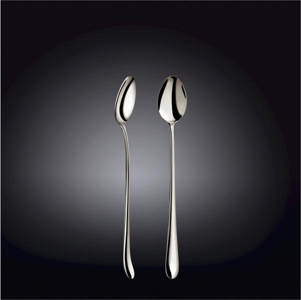 Wilmax Long Drink Spoon | Set of 12 | 7.75" | High-Polish Stainless Steel | Made in England