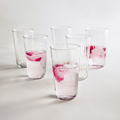 Hudson Tall Glasses Set of 6 | Handcrafted Etched Glass | 3 Patterns | Powered by People