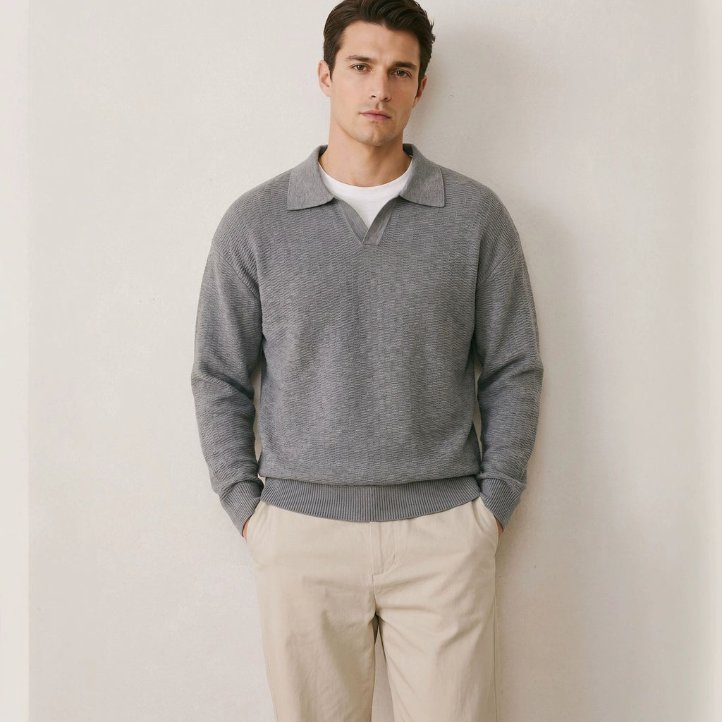 Collar long sleeved sweater
