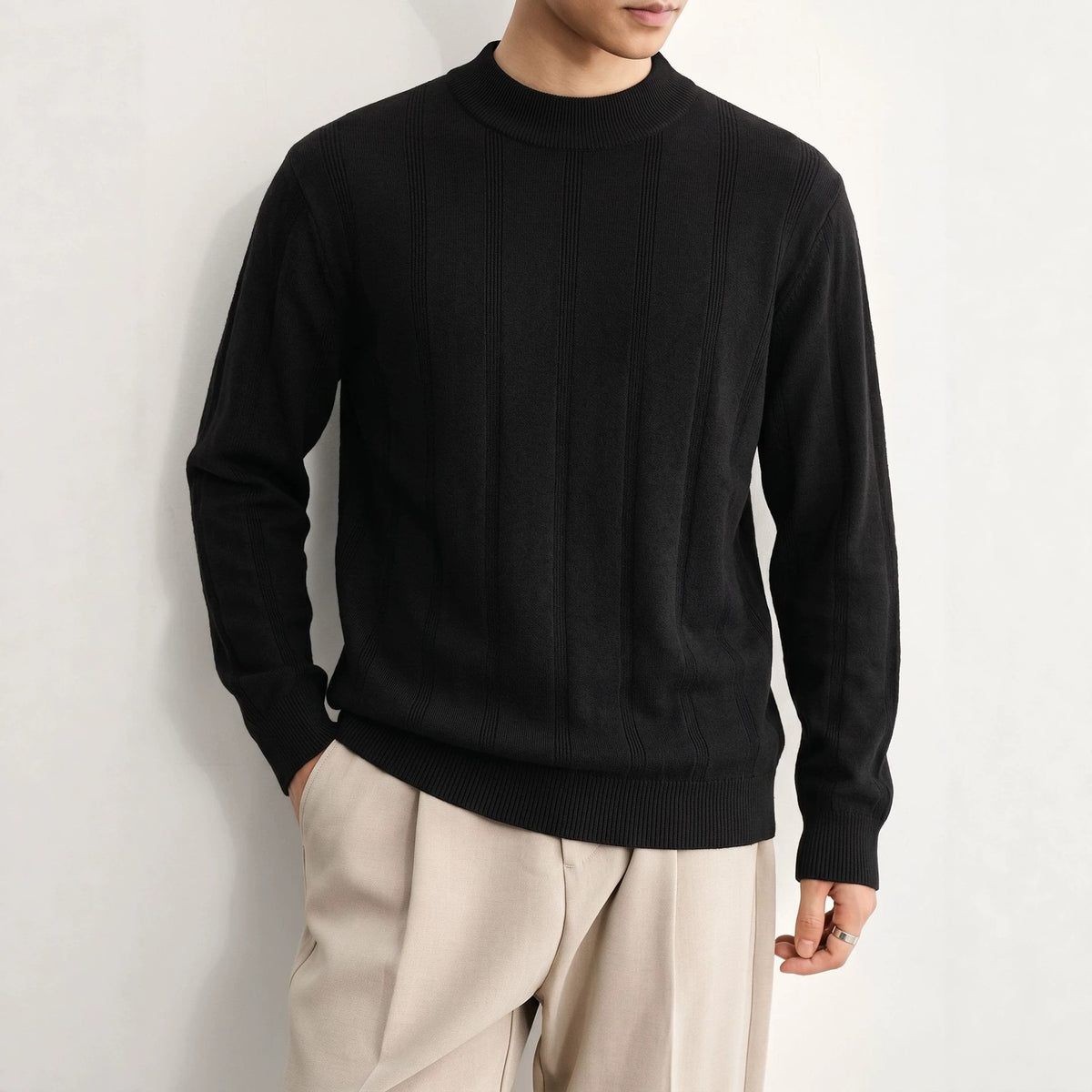 Half high neck slim fit sweater
