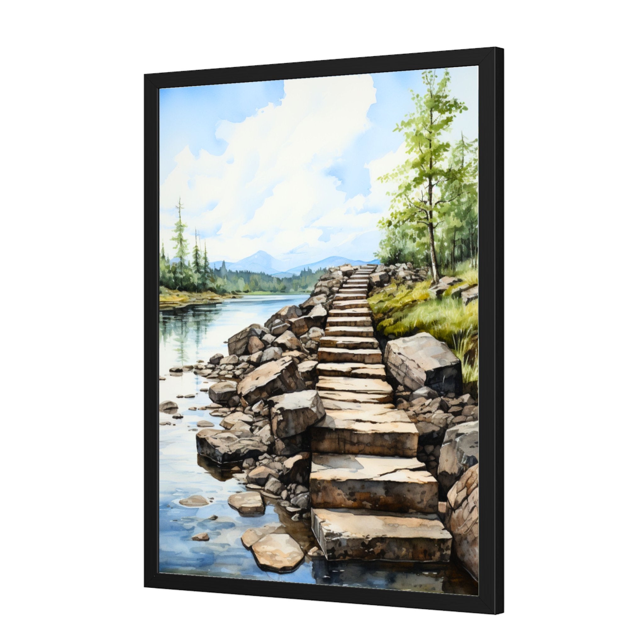Wall Decor Giclee Poster Art Print - Rustic Stepping Stone Inspiration