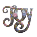 Painted Floral Joy – Handcrafted Metal Word Art