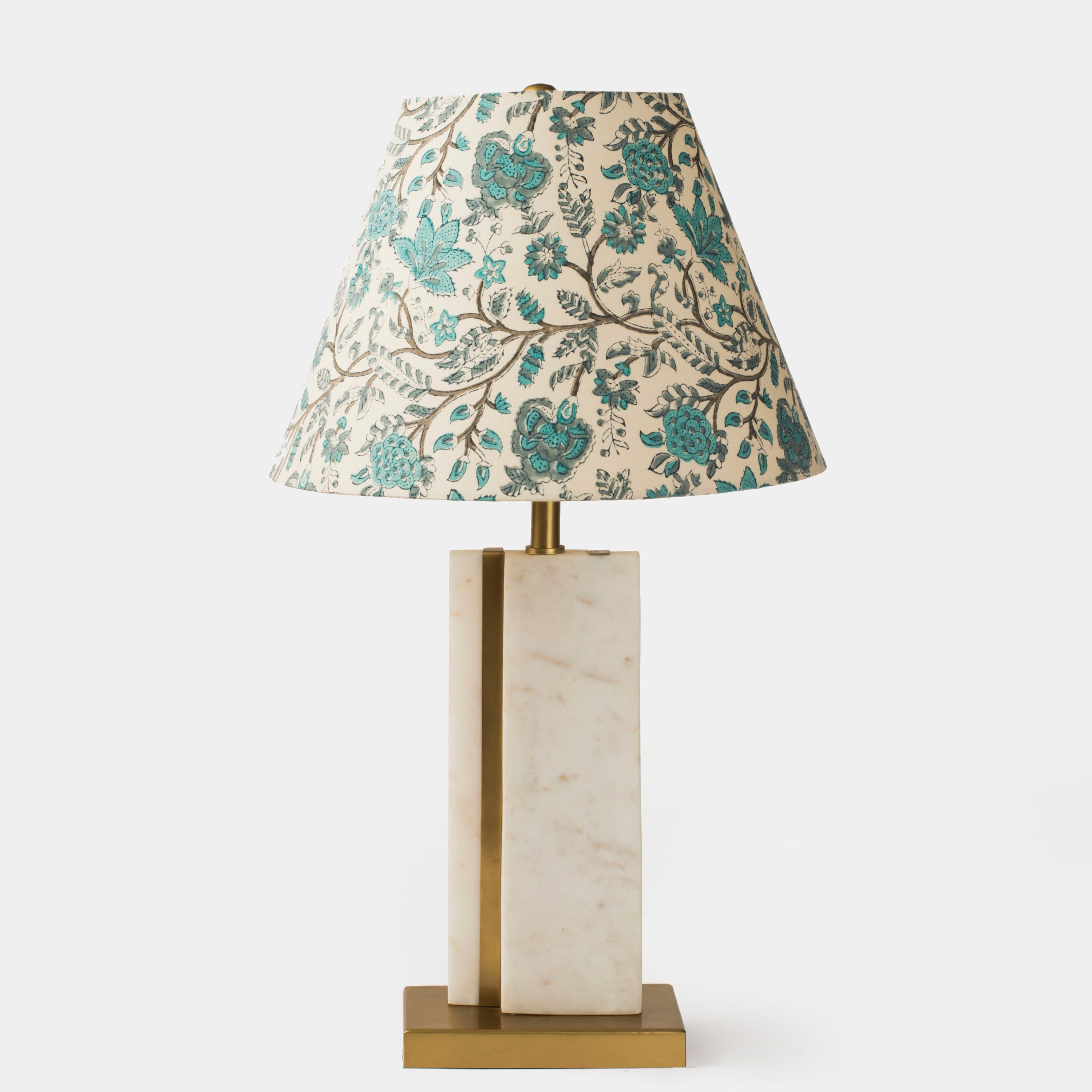 Marble Lamp Stand – Sculptural Brass & Iron Accent