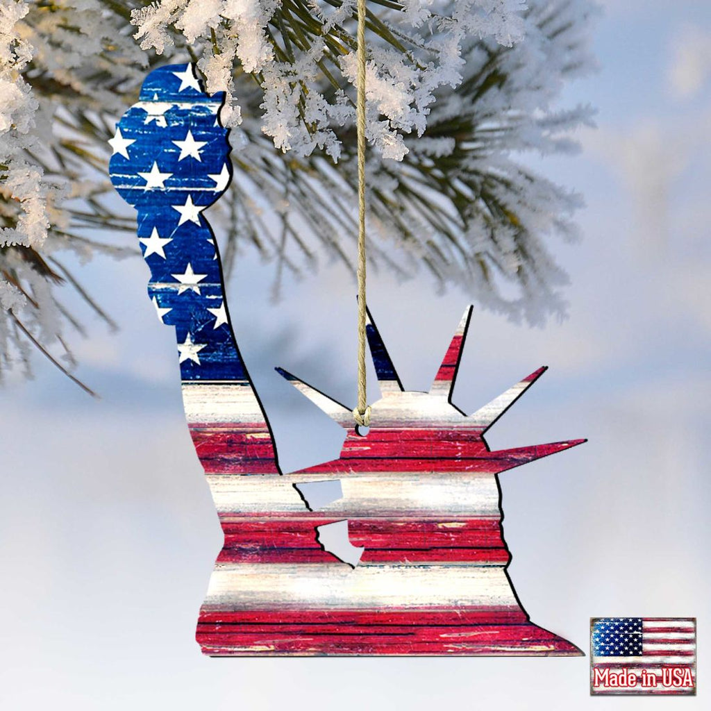 Statue of Liberty Rustic Wooden Ornaments - American Patriotic Decor - 8198918