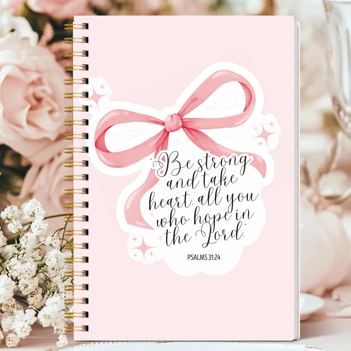 Christian Bible Study Journal Notebook with SOAP Method, Floral Spiral