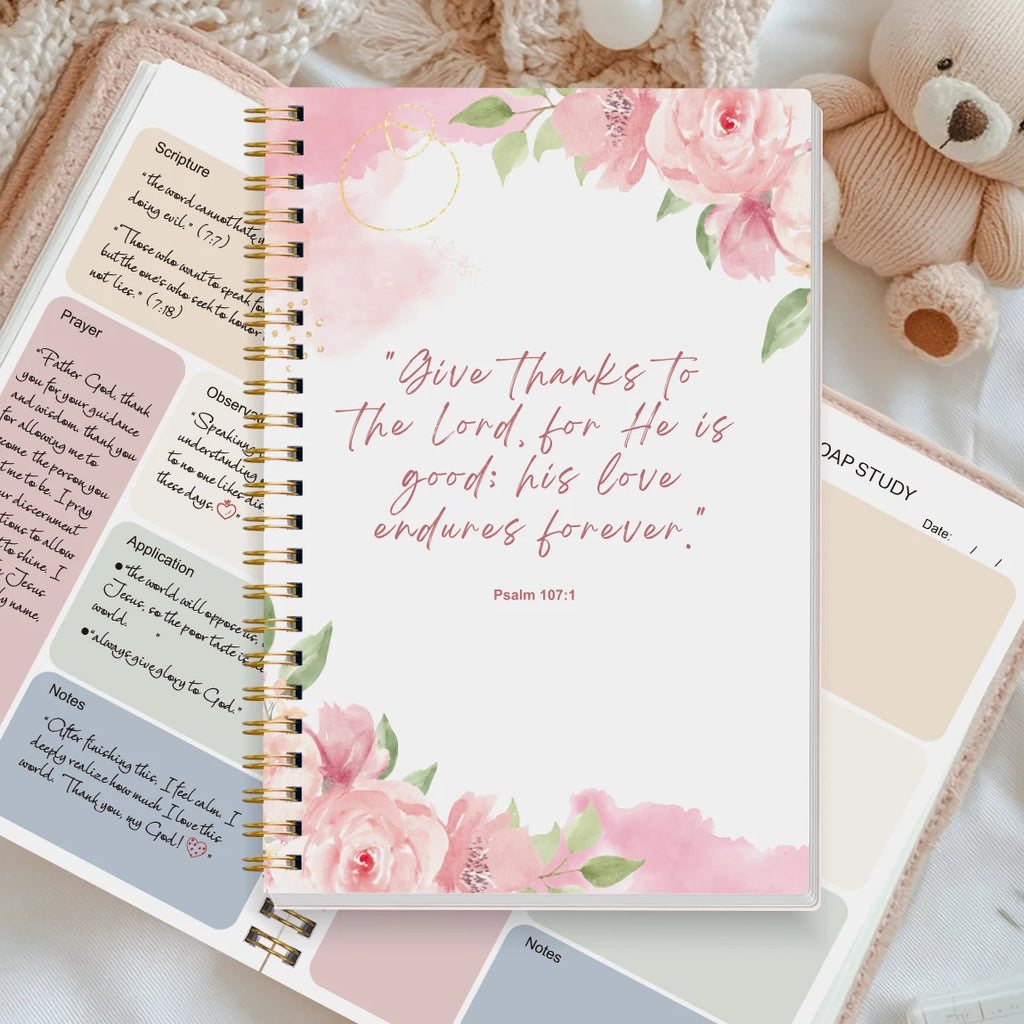 Bible Study Journal A5 Spiral Notebook Christian Devotional Planner
