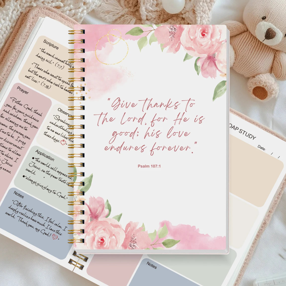 Bible Study Journal A5 Spiral Notebook Christian Devotional Planner