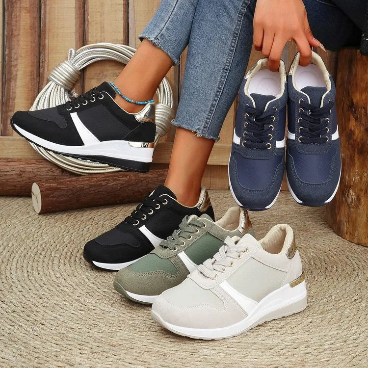 Lace Up Wedge Sneakers