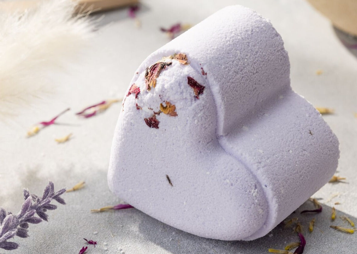 Heart Shaped Shower Steamers | Set of 5 | Lavender | Handmade | Gift Box | Personalized Note | All Natural | Lizush