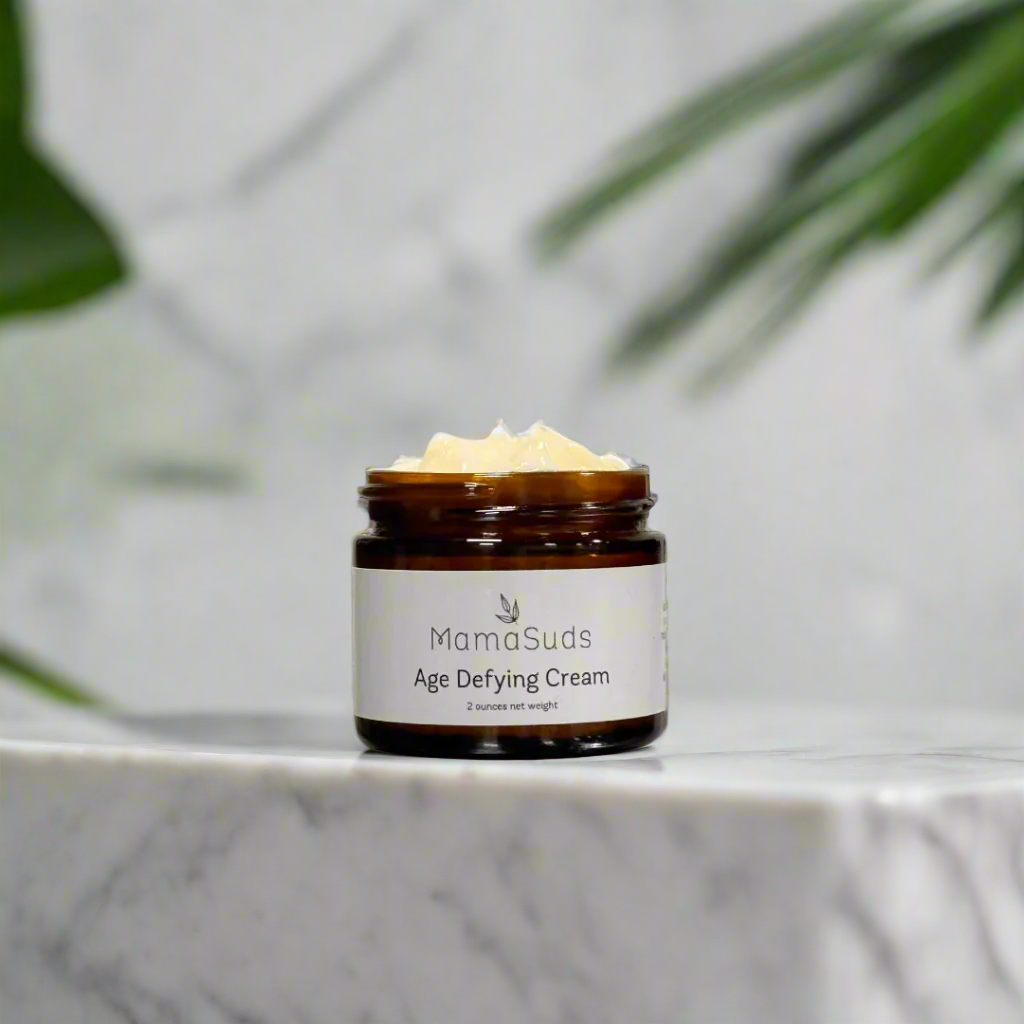 Age-Defying Skin Cream | EWG Rated 1 | Rosehip, Frankincense & Aloe | Small-Batch | Glass Jar | 2 oz | MamaSuds