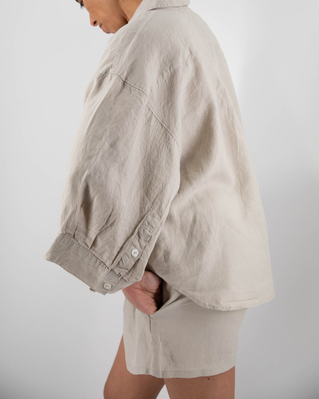 Agnes Linen Top | 100% French Flax | Oversized Button-Down | Mother of Pearl Buttons | Billowing Arms | 12 Colors | Sunday Morning