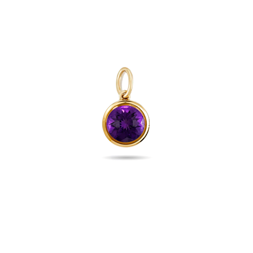 14KT Solid Gold Birthstone Charm | Natural Gemstone | Personalized Fine Jewelry