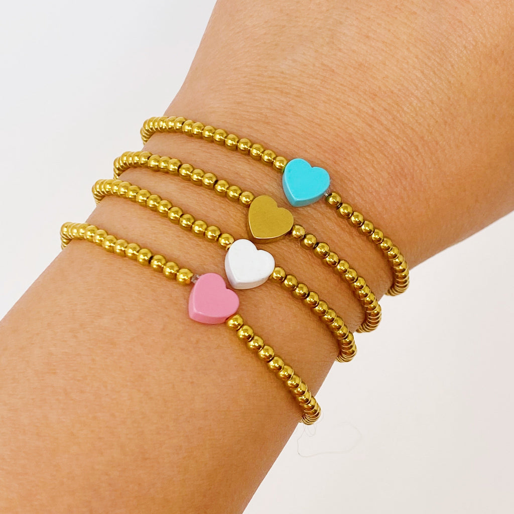 So Very Loved Heart Bracelet | Enamel Heart | 18K Gold Plated | Lead & Nickel Free | 4 Colors | Ellison+Young