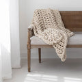 Infinite Chunky Knit Chenille Blanket | Luxury Throw | Sand